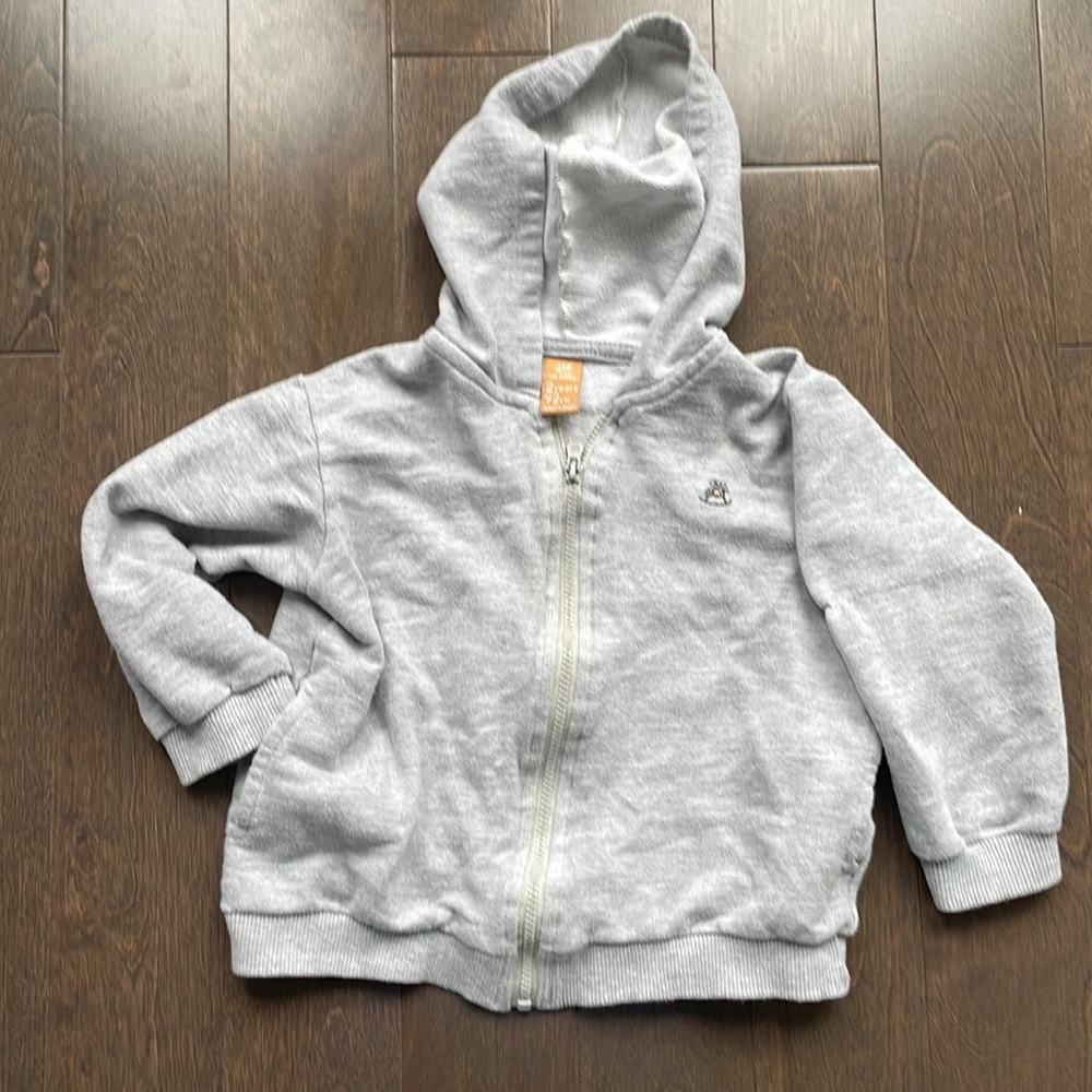 Grey organic cotton hoodie size 2T or 92 cm